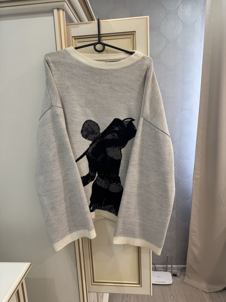 белый свитер от tilt.lesss katharsis knitted zxc ghoul hikikomori kai