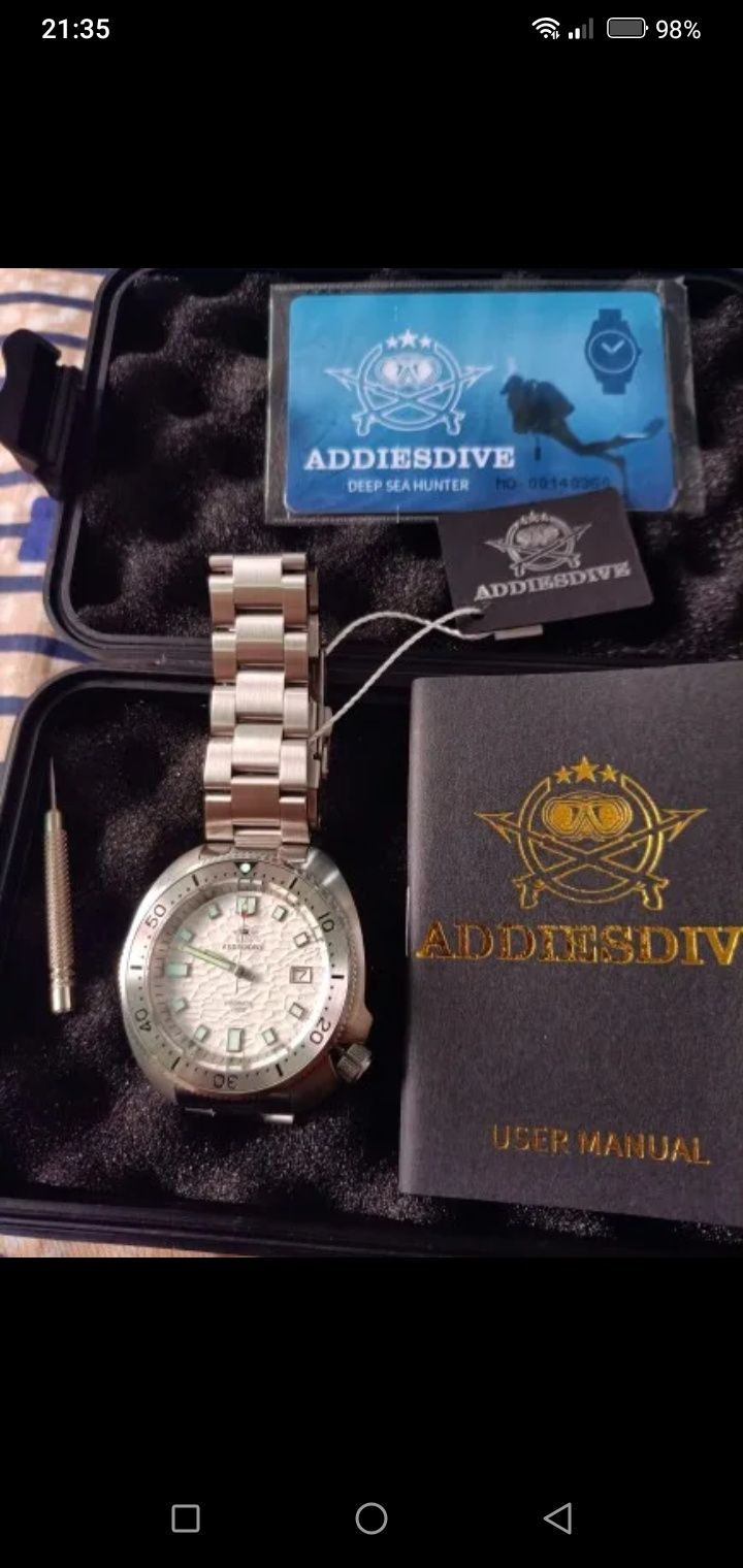 Оригінальний новий механічний  дайверський годинник ADDIESDIVE