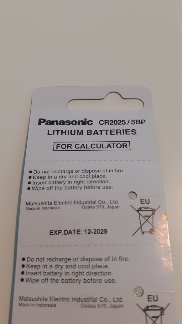 Pilhas CR2025 Panasonic