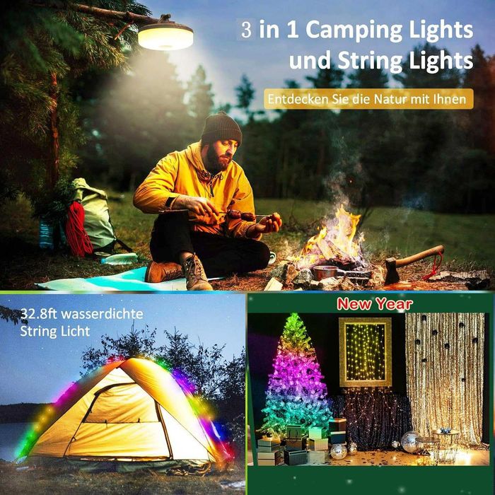 kit Cordão de luzes LED RGB 2-UNID 10m