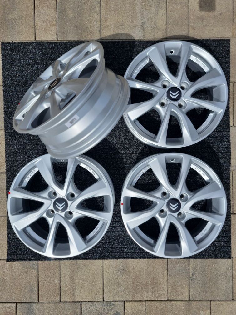 Citroen C1 15" felgi alumniowe 4x100 alufelgi srebrny połysk