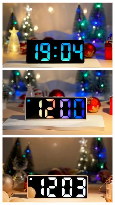 Електронний настільний годинник з будильником і термометром