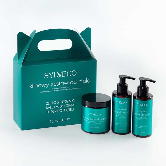 Zestaw naturalnych kosmetyków  do ciała o zapachu świątecznej choinki