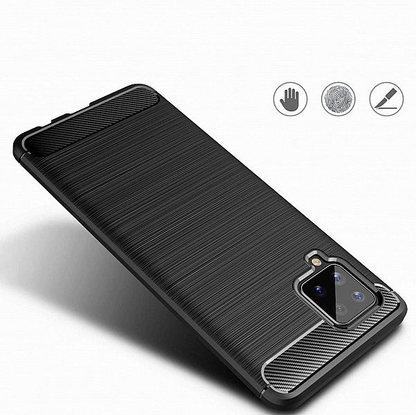 Carbon Case elastyczne etui pokrowiec Samsung Galaxy A42/5G czarny