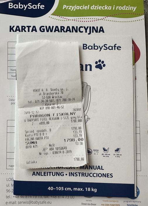 Foteliki obracane BabySafe Alaskan /2 sztuki