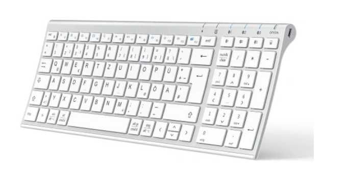 Klawiatura membranowa IC-BK10 srebrno - biała QWERTZ bluetooth