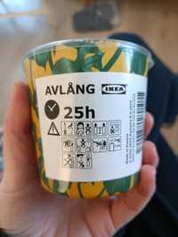 Świeczka Ikea Avlang świecznik szklany filodendrony