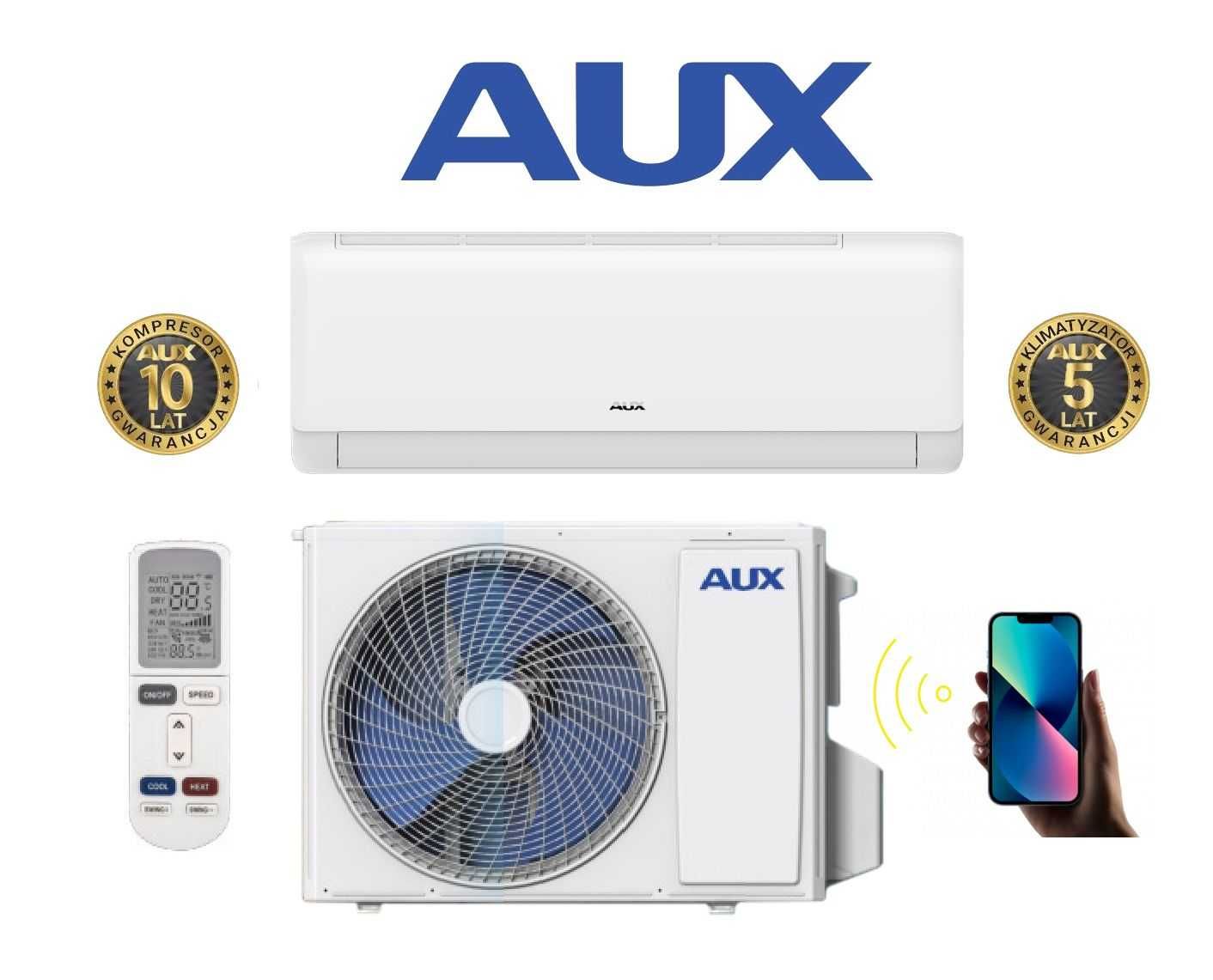 AUX Q-Smart Plus 3,5 kW-Klimatyzator do ogrzewania z modułem WiFi