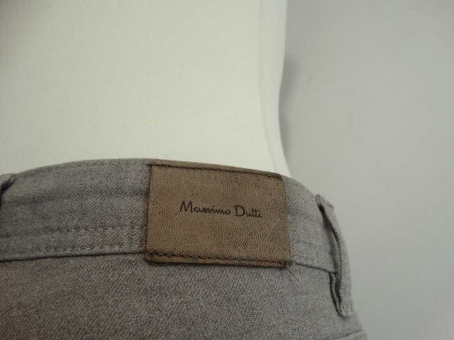 Spodnie Massimo Dutti Beżowe Bawełna Proste Nogawki Slim Fit L