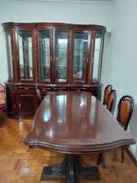 Movel Sala de Jantar + Mesa e cadeiras + Aparador com Espelho