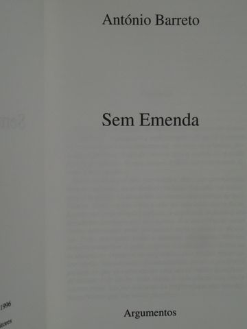 Sem Emenda de António Barreto