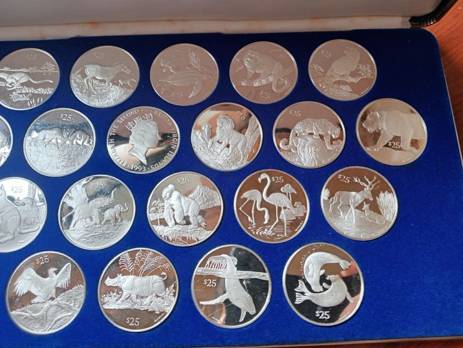 Coleção de moedas em prata