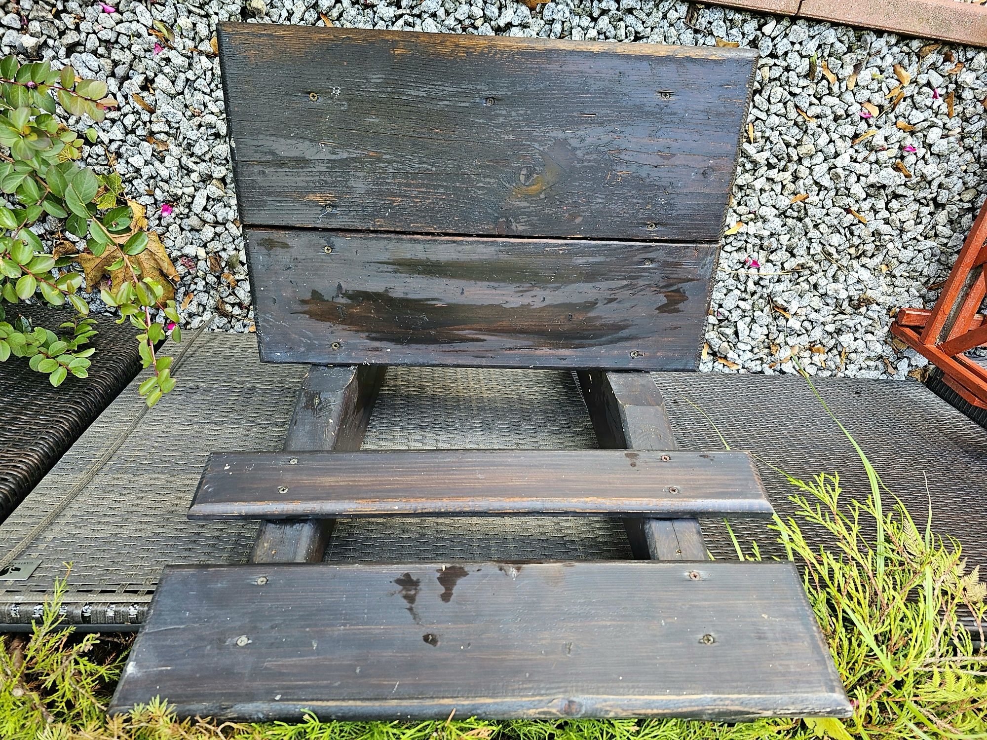 Krzesło drewniane fotel ogród taras