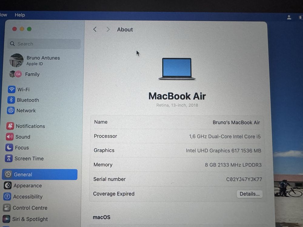 Macbook air 13” 2018 com caixa original