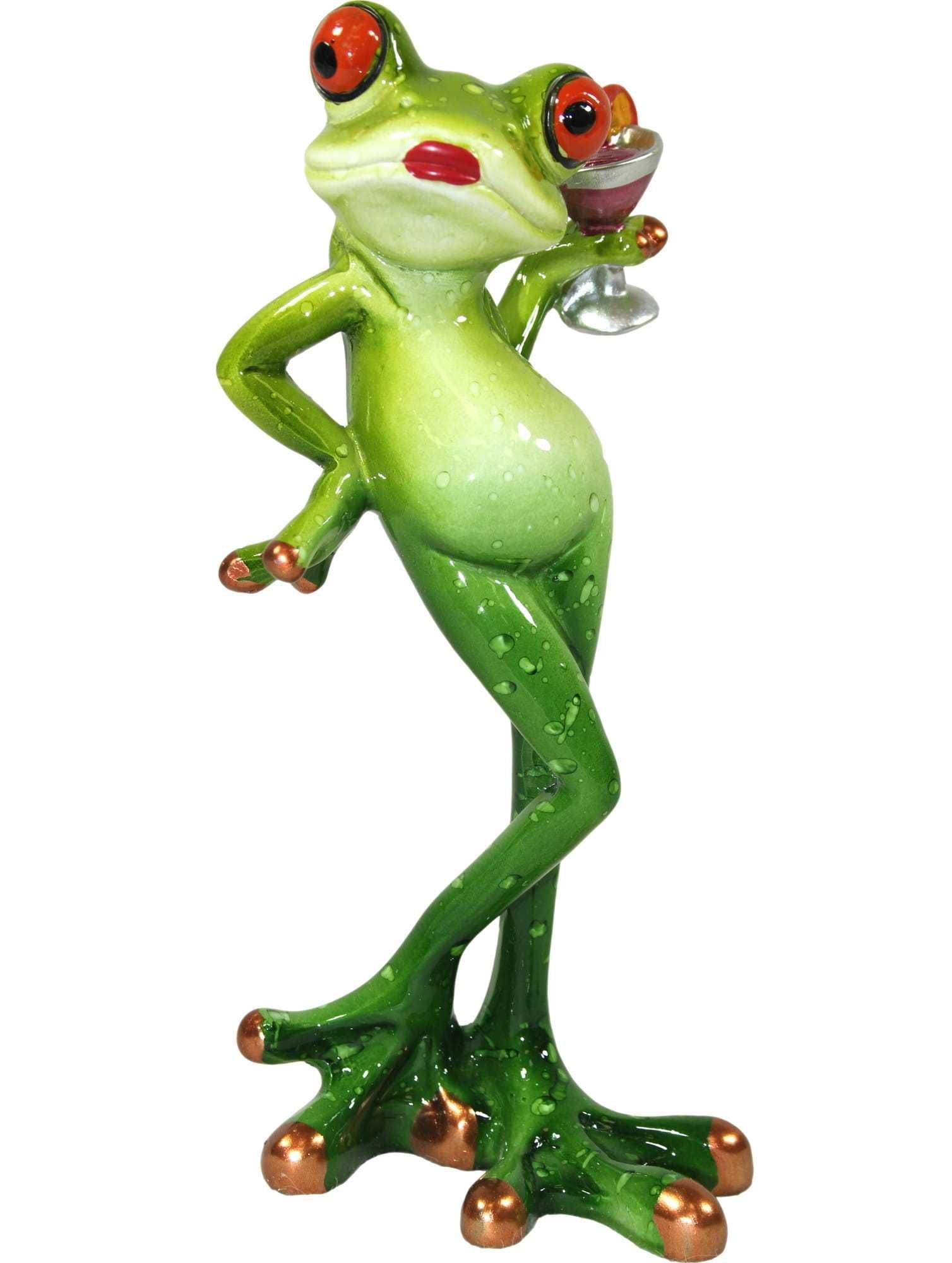 Figurka żaba z drinkiem 16 cm dekoracja