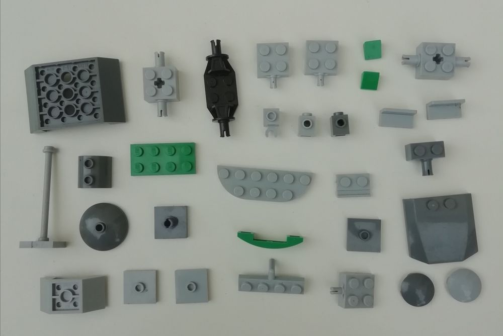Lote de 31 peças cinza e verde de LEGO  (P1)