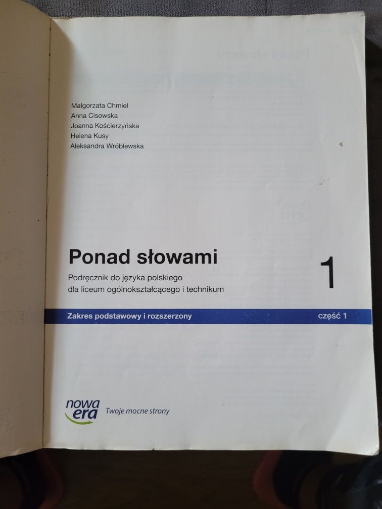 Ponad słowami 1 podręcznik języka polskiego Nowa era