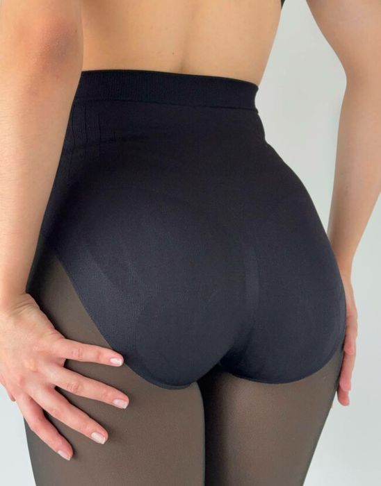 Колготи теплі на хутрі з коригуючими трусиками та ефектом голої ніжки