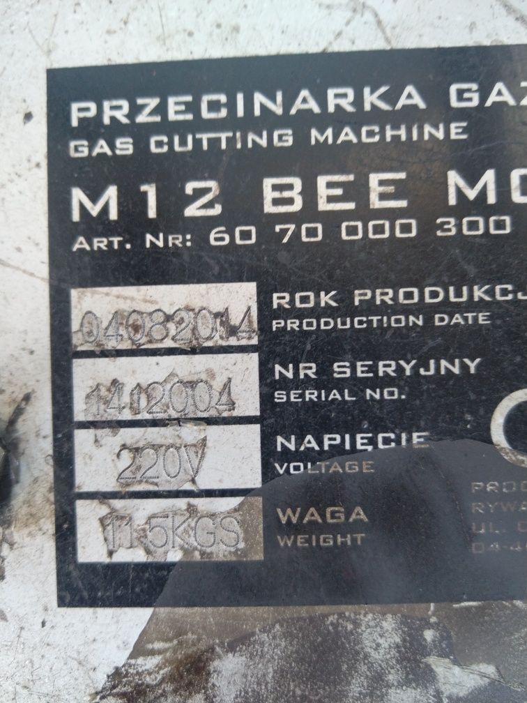 Przecinarka gazowa most m12 bee palnik gazowy do cięcia przecinania