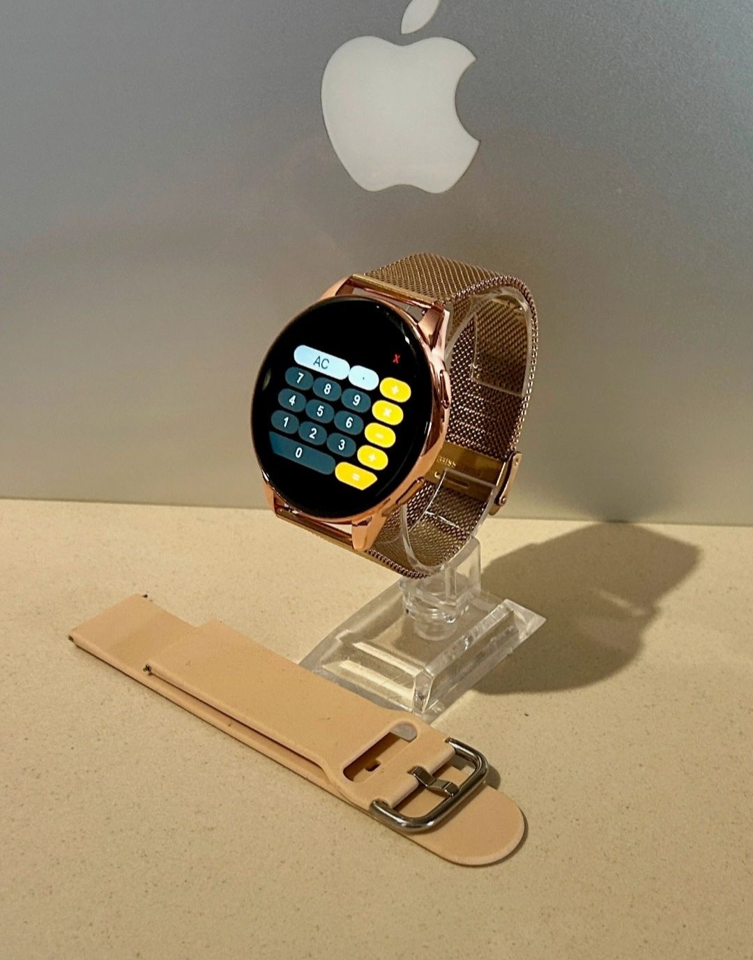 Smartwatch okrągły złoty nowy komplet