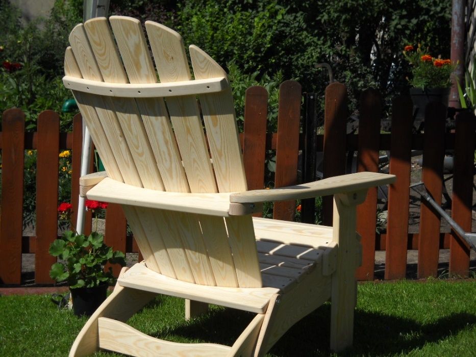 Drewniane fotele składane tarasowo-ogrodowe - Adirondack chair