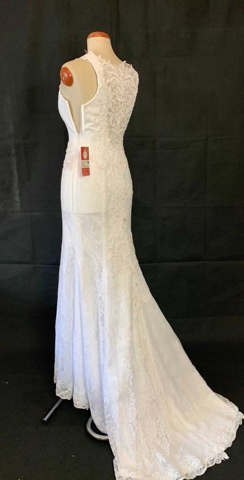 Nowa zjawiskowa suknia ślubna Rybka syrenka 38 M plecy Koronka tanio