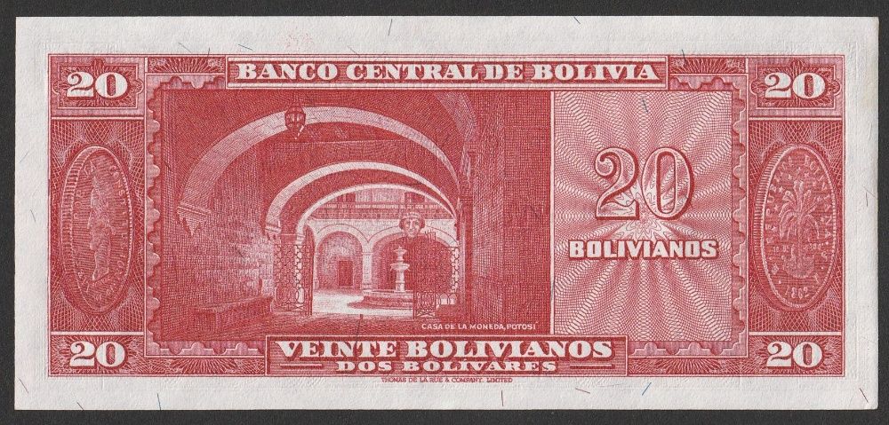 Boliwia 20 bolivianos 1945 - stan 2