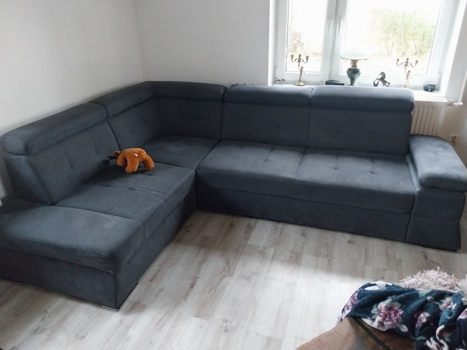 Narożnik grafit   z funkcją spania