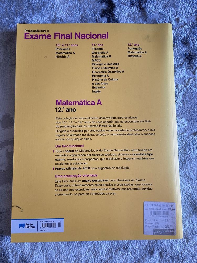 Livro Preparação para exame Matematica A