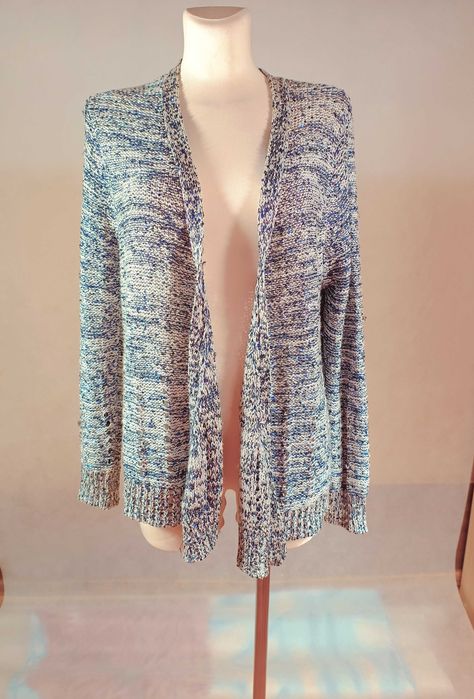 Sweter bez zapięcia kardigan XL 2XL błyszczący cekiny ażurowy święta