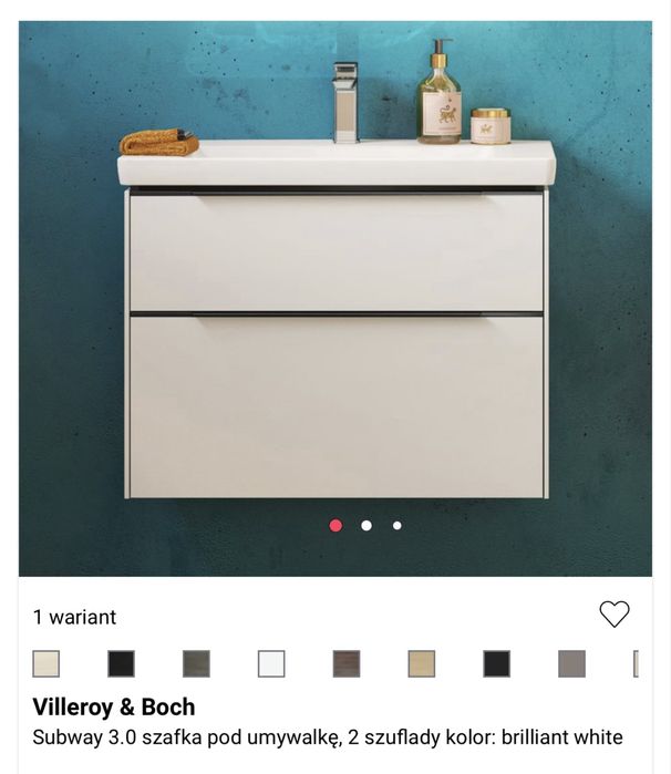 Szafka Villeroy & Boch Subway 3.0 szafka pod umywalkę