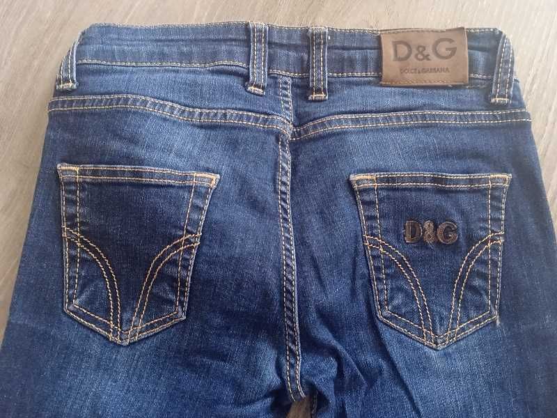 oryg. granatowe spodnie jeansy damskie Dolce&Gabbana, idealne!!