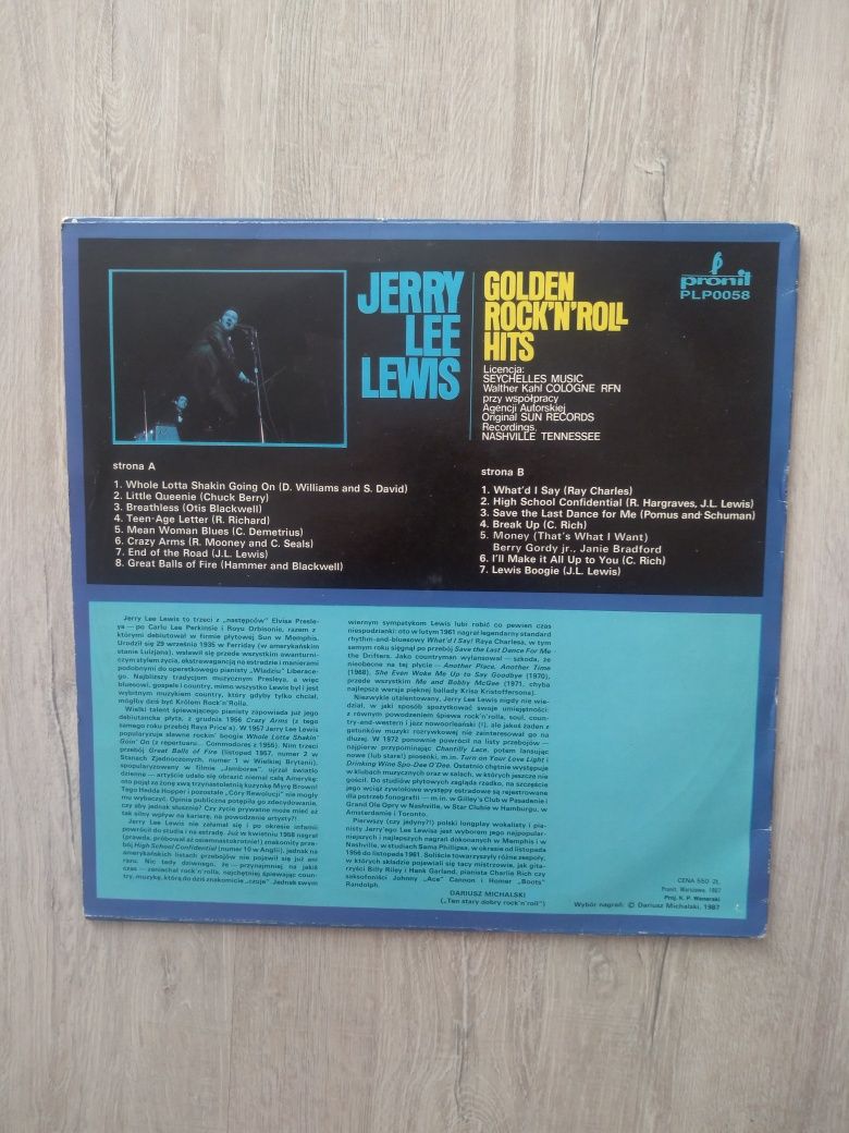 Jerry Lee Lewis. Golden rock'n'roll hits. Winyl 1987