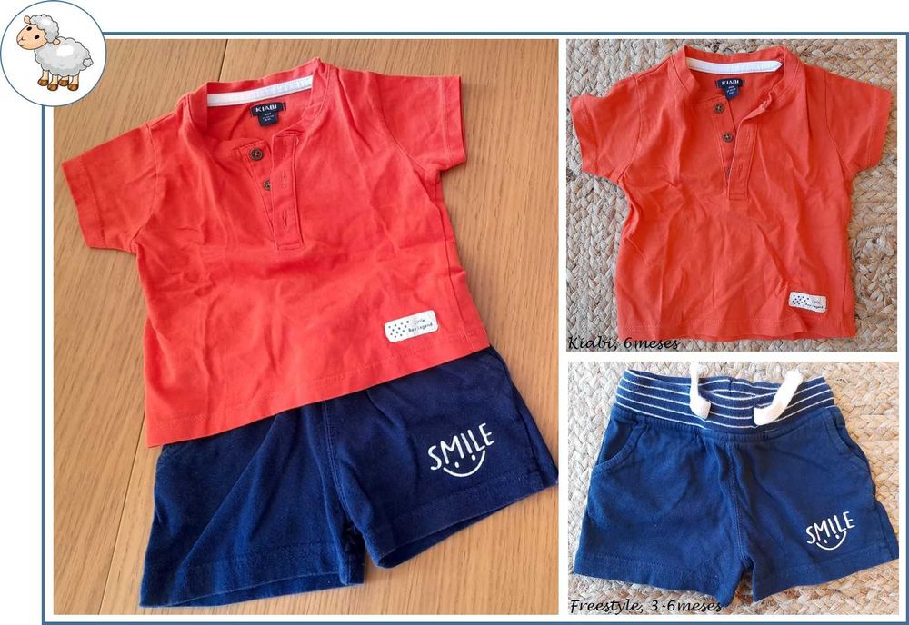 0-12Meses Menino Primavera/Verão:  t-shirts e conjuntos