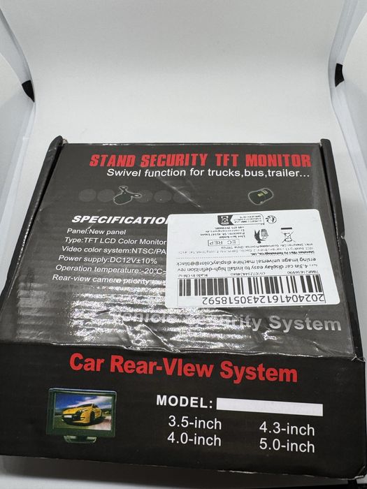 Monitor kamery cofania LCD 4,3”