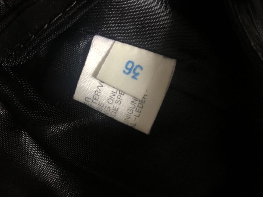 Spodnie wysoki stan skórzane skóra naturalna 36 S retro