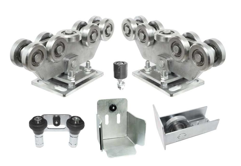 Zestaw komplet wózków wózki rolki 9 rolk. do bramy przesuwnej 80x80x5