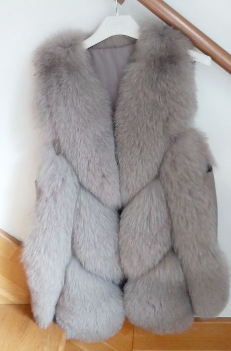 Kamizelka szara Lis Skóra naturalna S-M