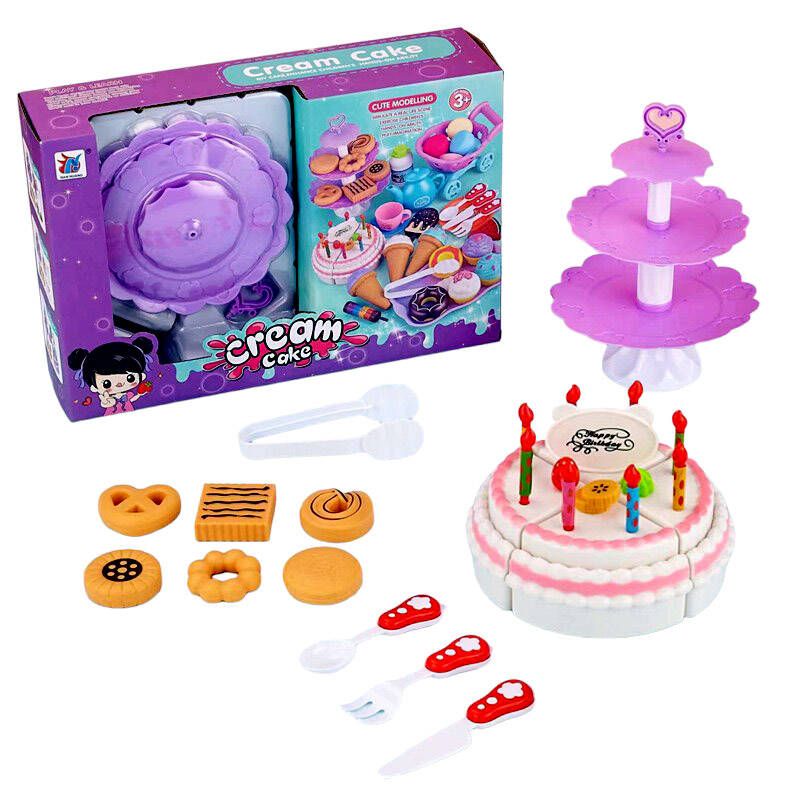 Tort Urodzinowy Do Krojenia Ze Świeczkami I Patera Zabawka Dla Dzieci