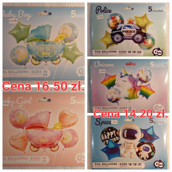 Balony foliowe/Balony lateksowe