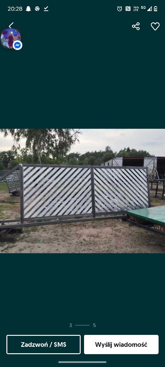 Brama jogelka 4m przesuwna skrzydłowa