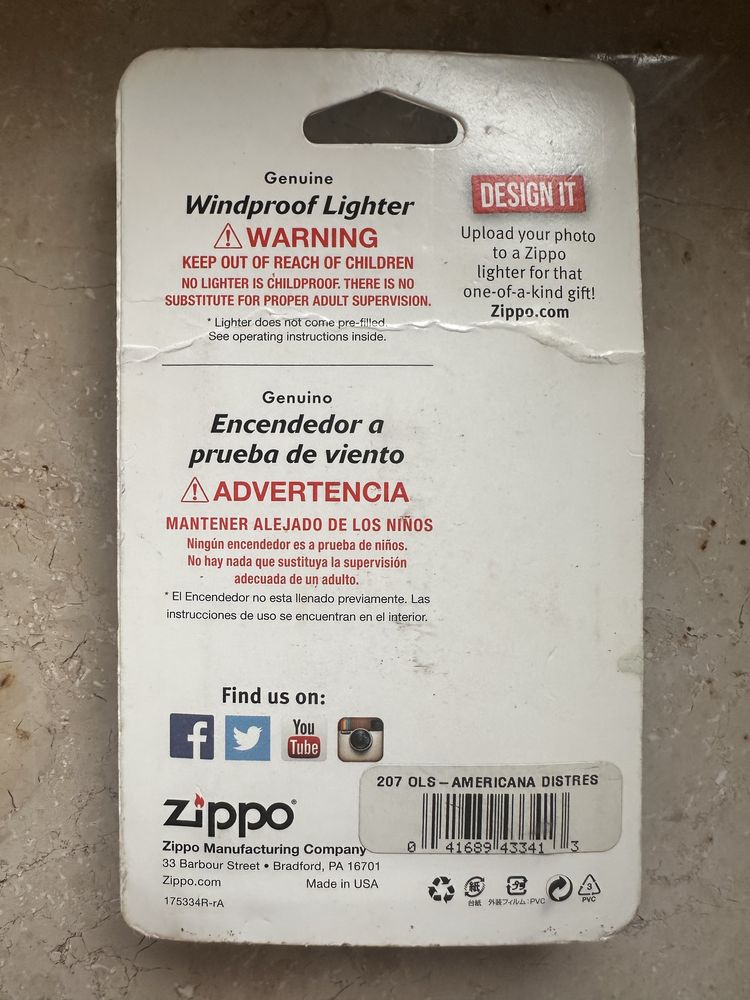 Zapalniczka Zippo flaga USA nowa w opakowaniu Americana Distress