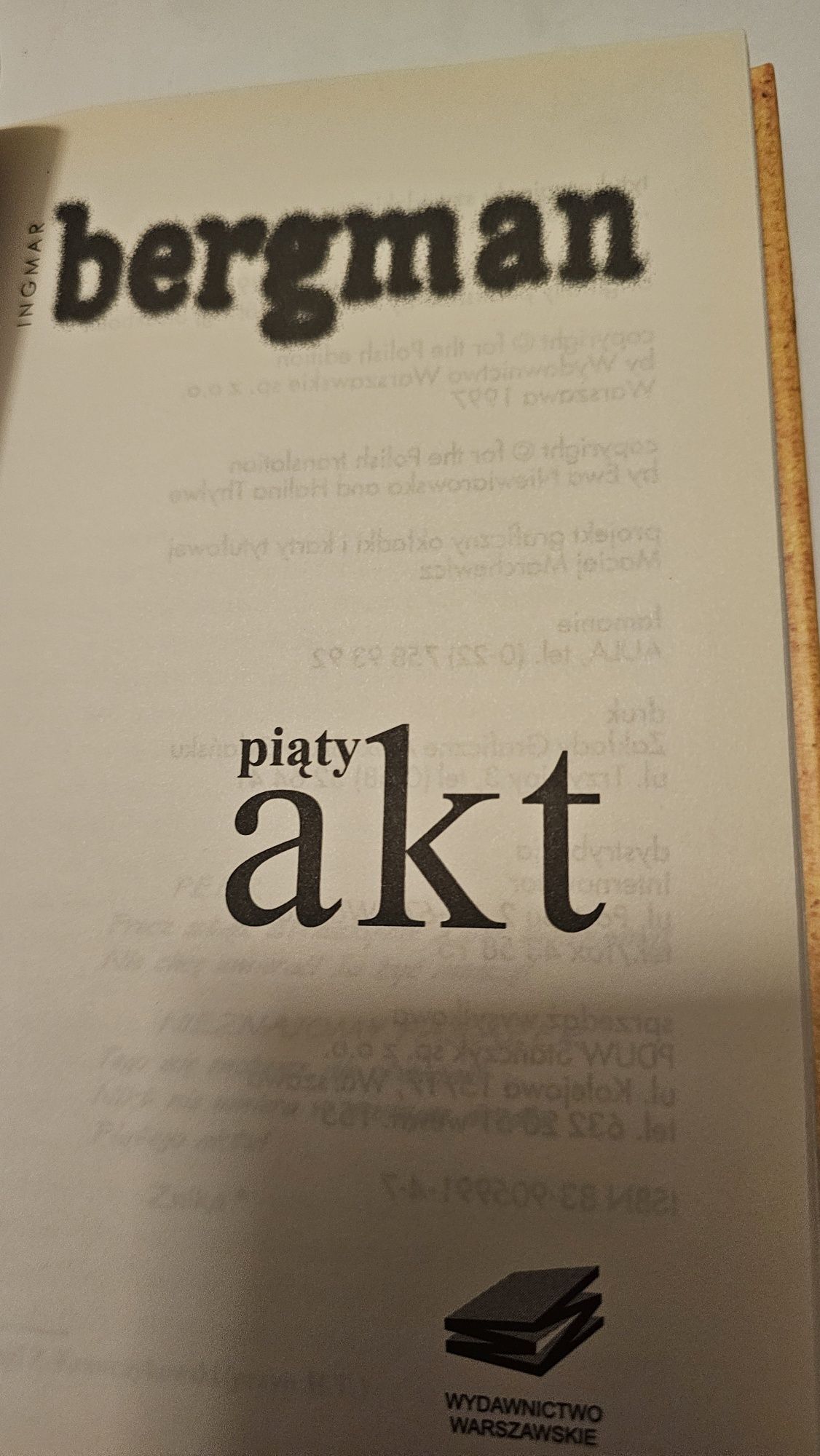 Ingmar Bergman Piąty Akt książka