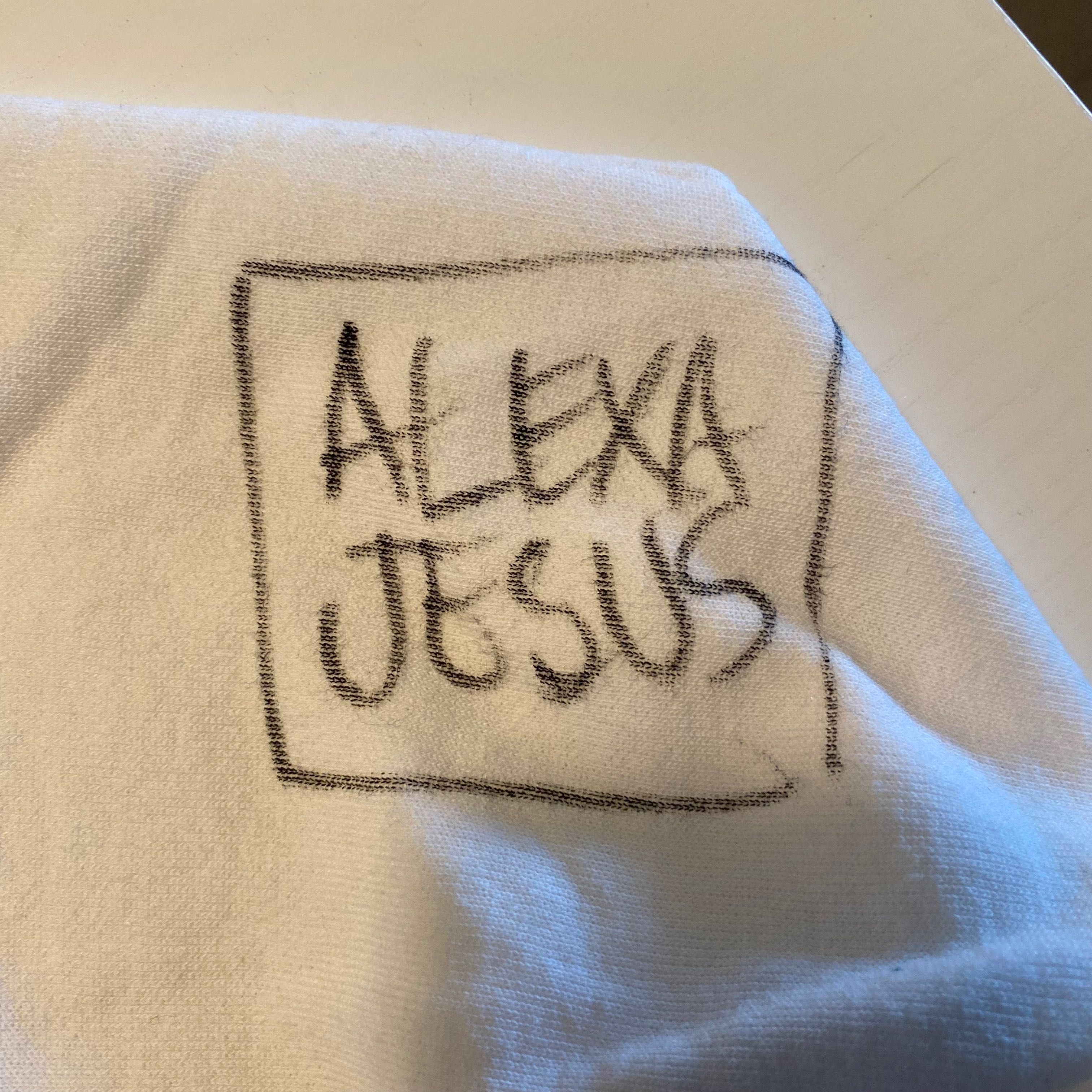 Camisola com capuz Alexa Jesus / hoodie desenhado à mão S