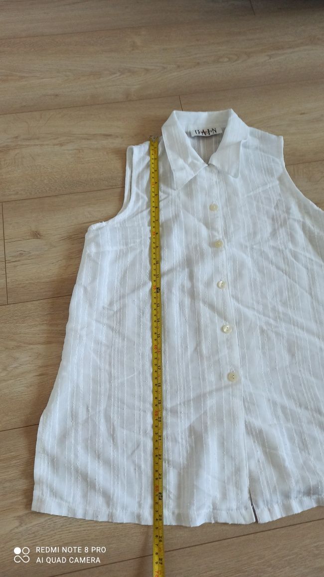 Biała bluzka + t-shirt szary rozmiar XS
