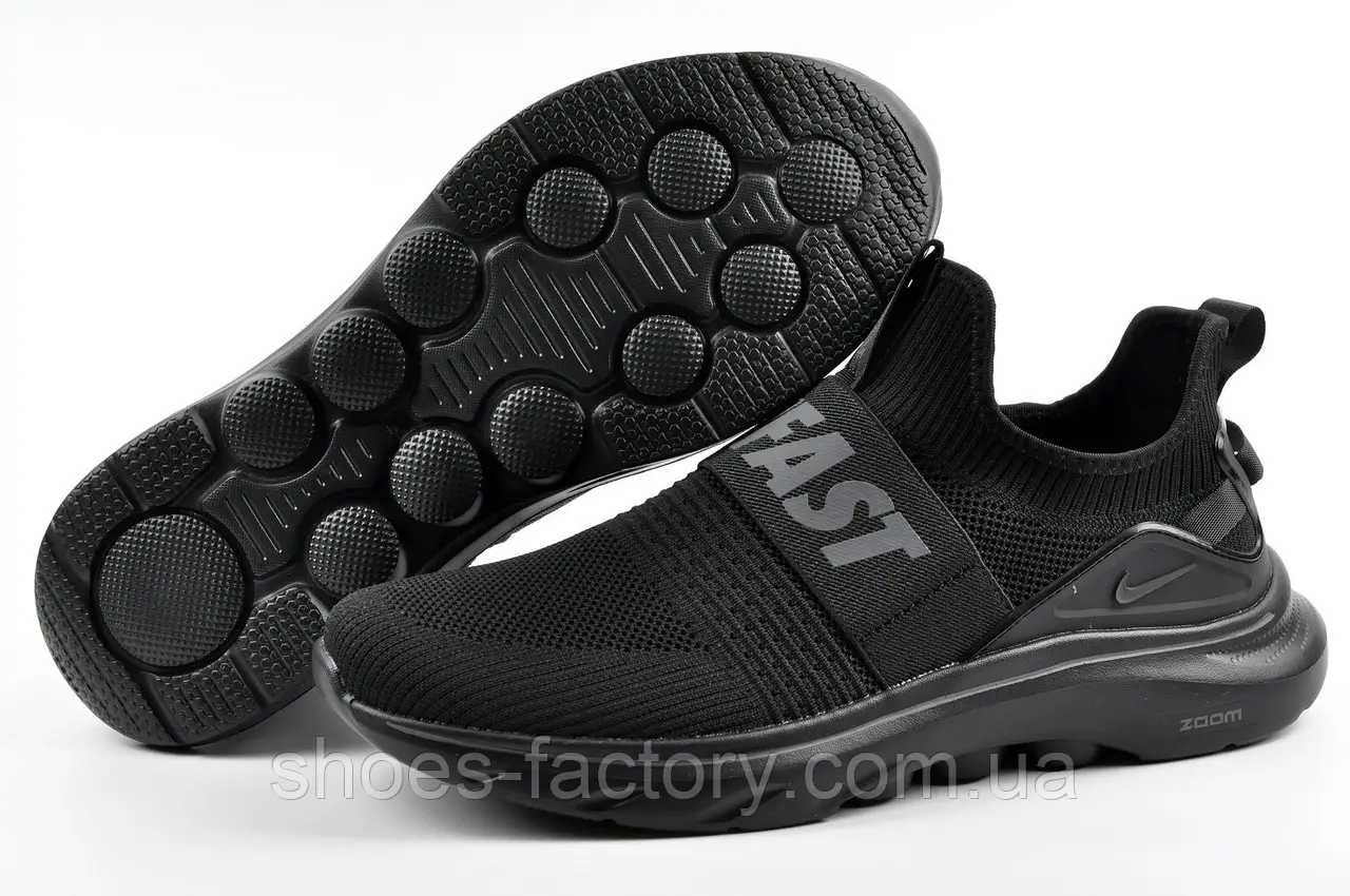 Сліпони чоловічі Nike Free Run чорні сітка код 70121