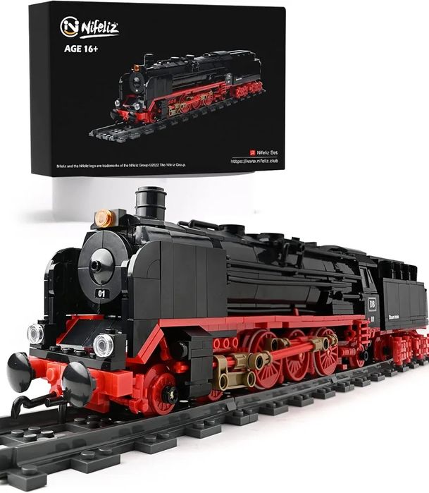 Klocki konstrukcyjne Nifeliz Pociąg BR01 retro lokomotywa parowa