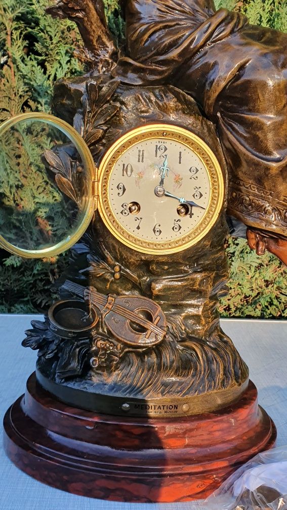 Zegar kominkowy antyk XIXwiek sygnowany August Moreau prezent