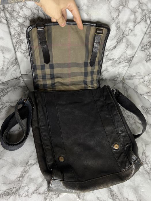 Мессенджер кожаная сумка через плечо Burberry оригинал винтаж