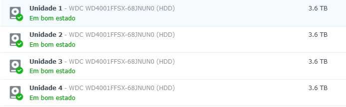 NAS SYNOLOGY DS918+ - 4 x 4TB em RAID 5